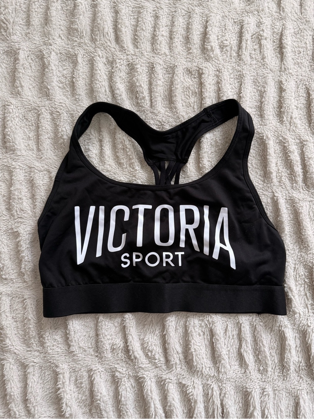 Victoria Sport Black Logo Strappy Back Sports Bra